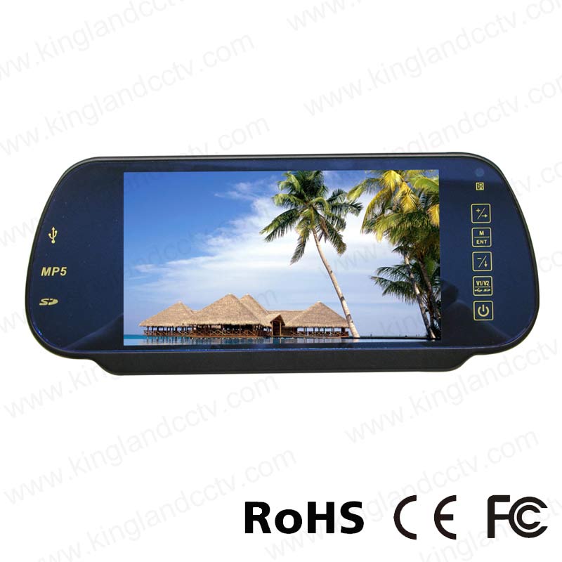 7 inch TFT LCD Touch Screen USB SD Slot Car Rear View Mirror Monitor with MP5